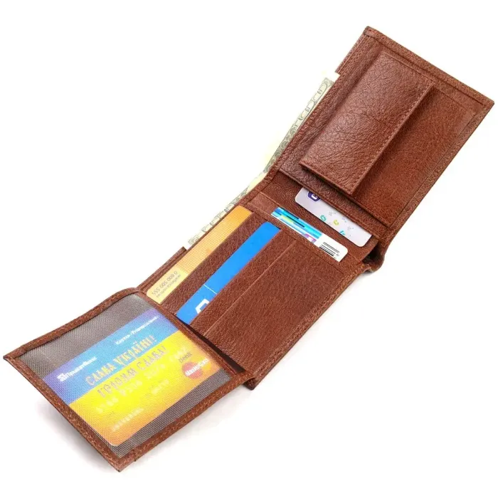 Гаманець для стильних чоловіків без застібки з натуральної шкіри CANPELLINI 21765 Світло-коричневий