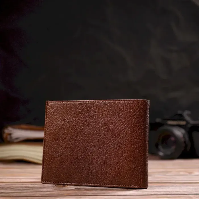 Гаманець для стильних чоловіків без застібки з натуральної шкіри CANPELLINI 21765 Світло-коричневий