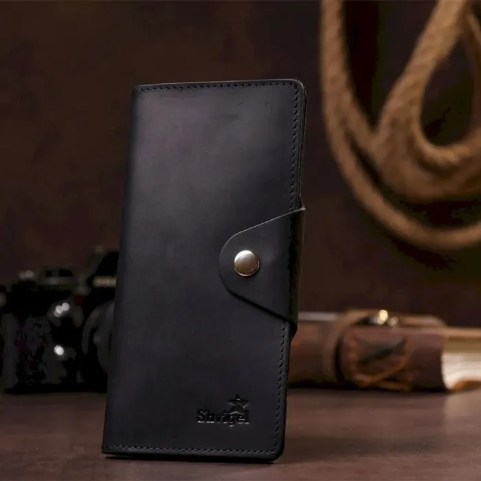 Гаманець чоловічий із вінтажної шкіри SHVIGEL 16165 Чорний