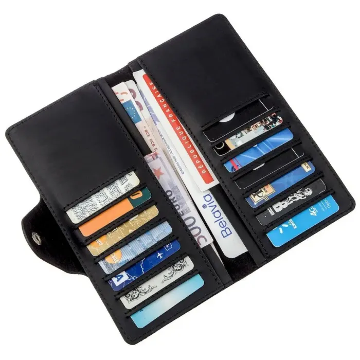 Гаманець чоловічий із вінтажної шкіри SHVIGEL 16165 Чорний