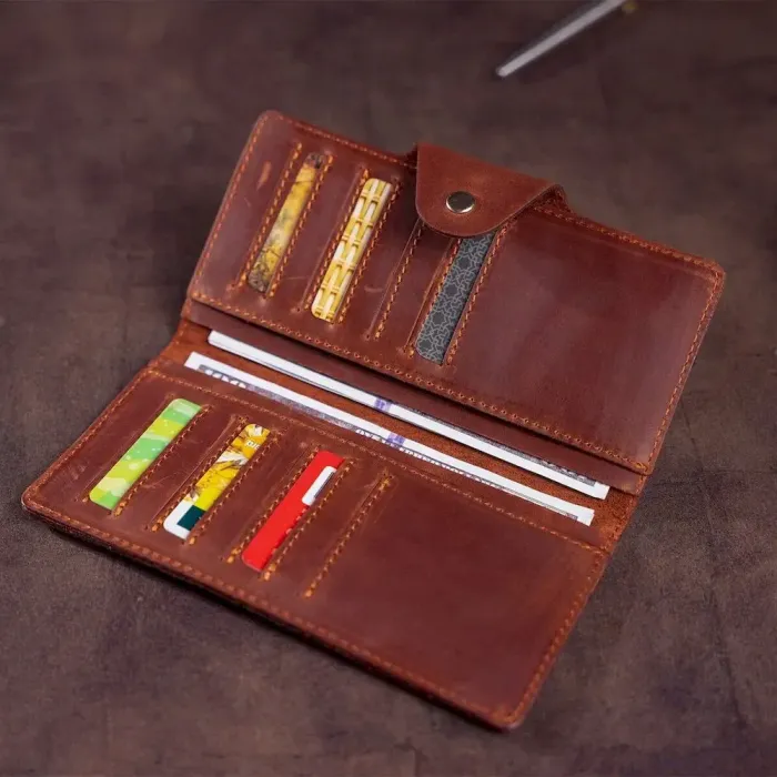 Гаманець чоловічий із вінтажної шкіри SHVIGEL 16167 Коричневий