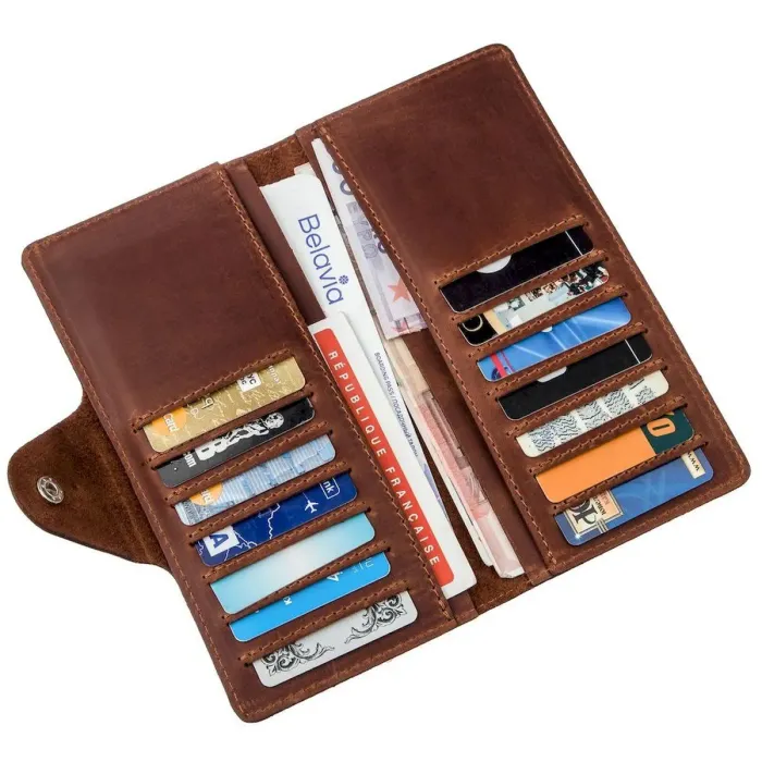 Гаманець чоловічий із вінтажної шкіри SHVIGEL 16167 Коричневий