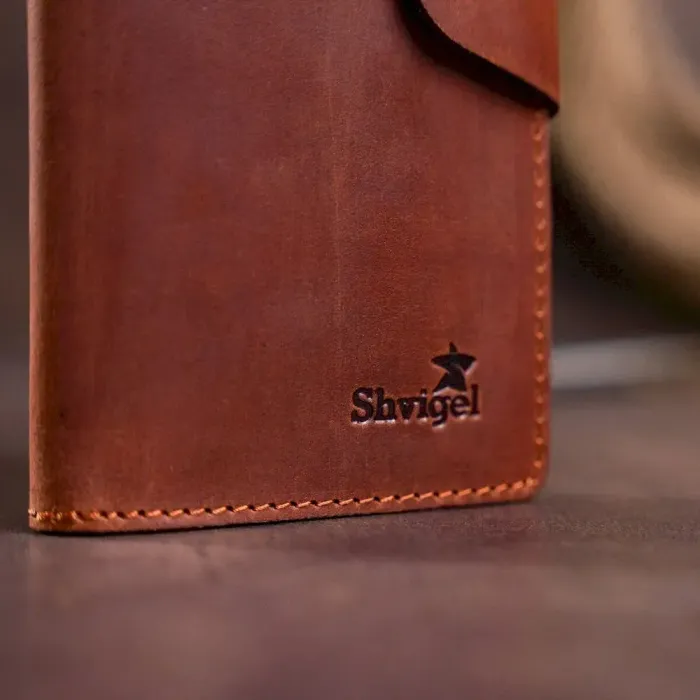Гаманець чоловічий із вінтажної шкіри SHVIGEL 16167 Коричневий