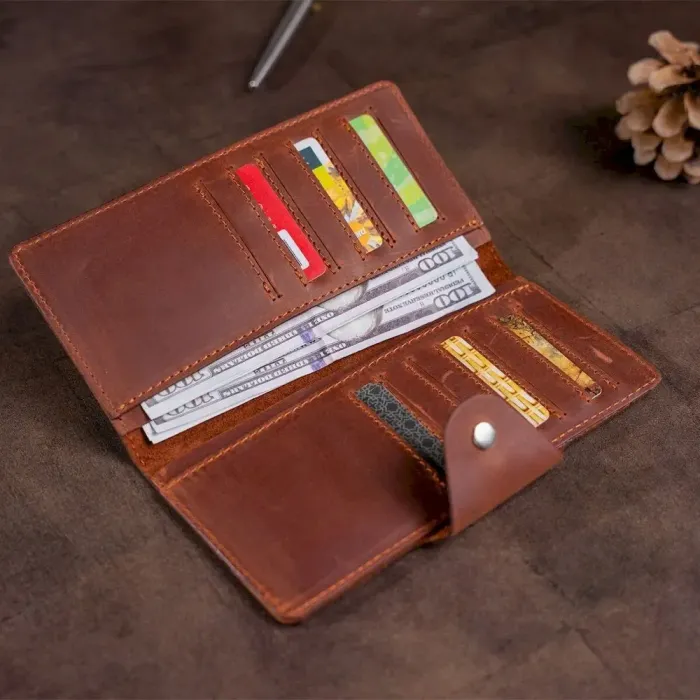 Гаманець чоловічий із вінтажної шкіри SHVIGEL 16167 Коричневий