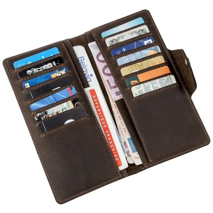 Гаманець чоловічий із вінтажної шкіри SHVIGEL 16169 Коричневий