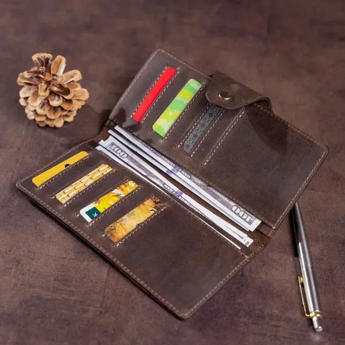 Гаманець чоловічий із вінтажної шкіри SHVIGEL 16169 Коричневий