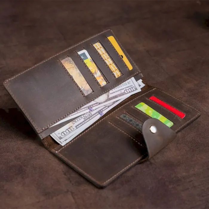 Гаманець чоловічий із вінтажної шкіри SHVIGEL 16169 Коричневий