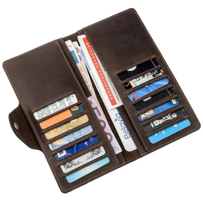 Гаманець чоловічий із вінтажної шкіри SHVIGEL 16169 Коричневий