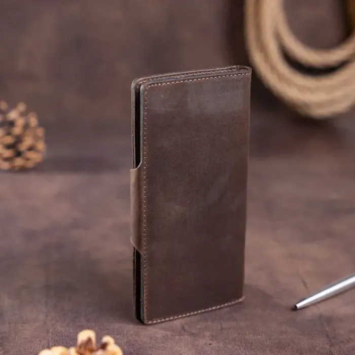 Гаманець чоловічий із вінтажної шкіри SHVIGEL 16169 Коричневий