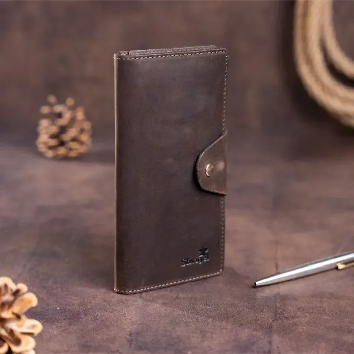 Гаманець чоловічий із вінтажної шкіри SHVIGEL 16169 Коричневий