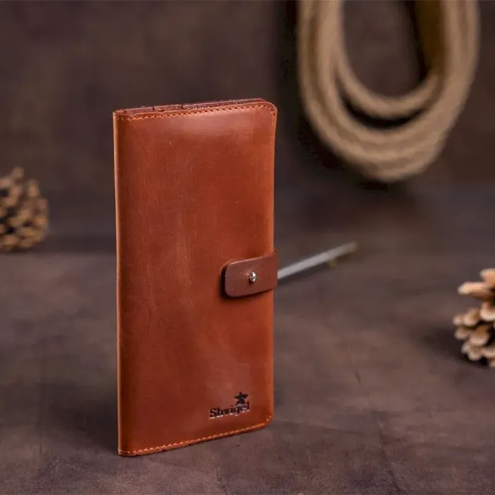 Гаманець чоловічий із вінтажної шкіри SHVIGEL 16208 Коричневий