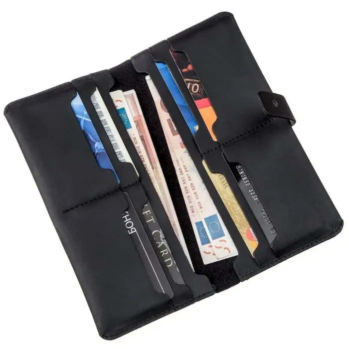 Гаманець чоловічий із вінтажної шкіри SHVIGEL 16209 Чорний