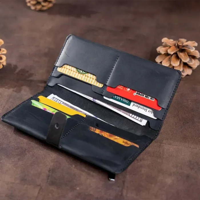 Гаманець чоловічий із вінтажної шкіри SHVIGEL 16209 Чорний