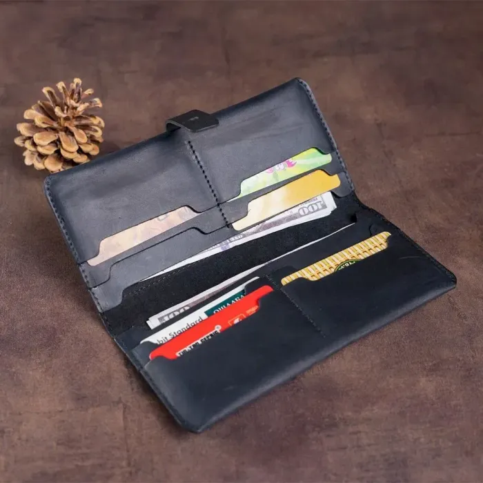 Гаманець чоловічий із вінтажної шкіри SHVIGEL 16209 Чорний