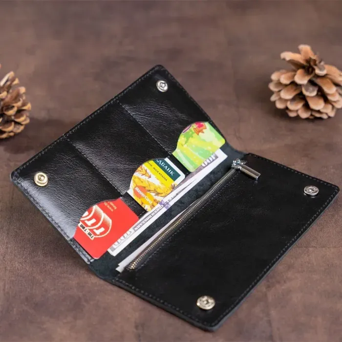 Бумажник мужской вертикальный из кожи алькор SHVIGEL 16195 Черный