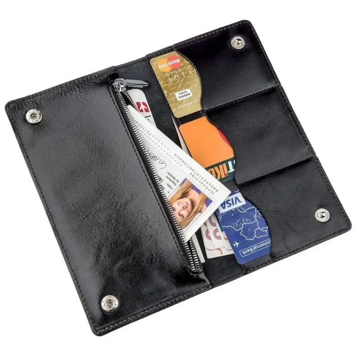 Бумажник мужской вертикальный из кожи алькор SHVIGEL 16195 Черный