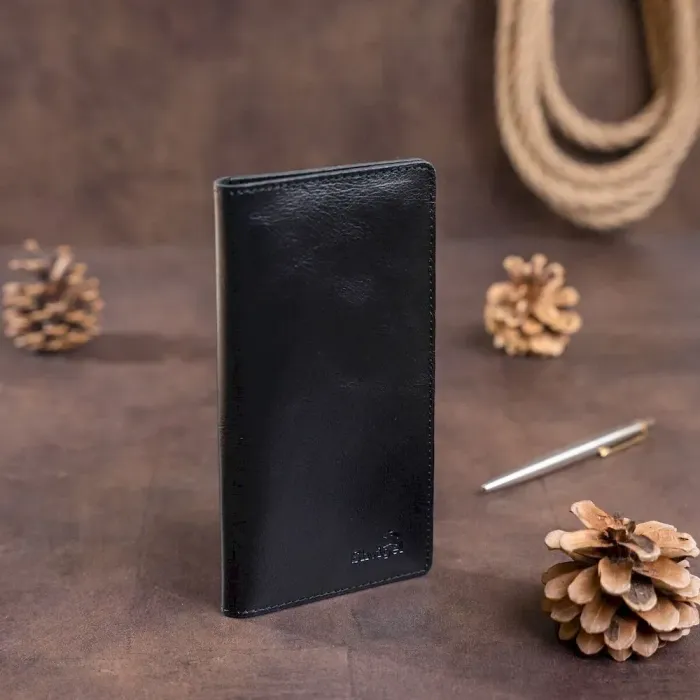 Бумажник мужской вертикальный из кожи алькор SHVIGEL 16195 Черный