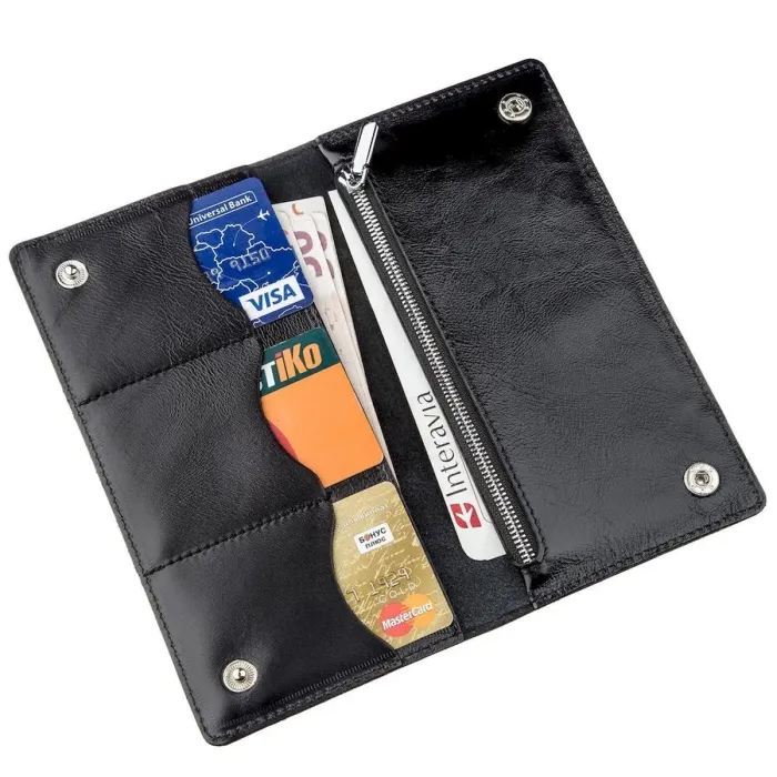 Бумажник мужской вертикальный из кожи алькор SHVIGEL 16195 Черный