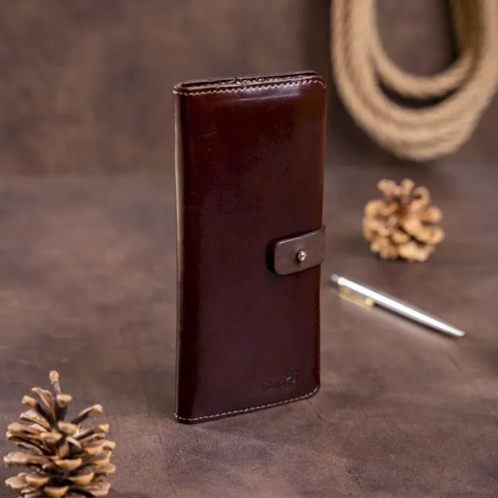 Гаманець вертикальний зі шкіри алькор SHVIGEL 16202 Коричневий