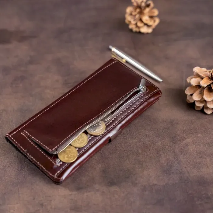 Гаманець вертикальний зі шкіри алькор SHVIGEL 16202 Коричневий