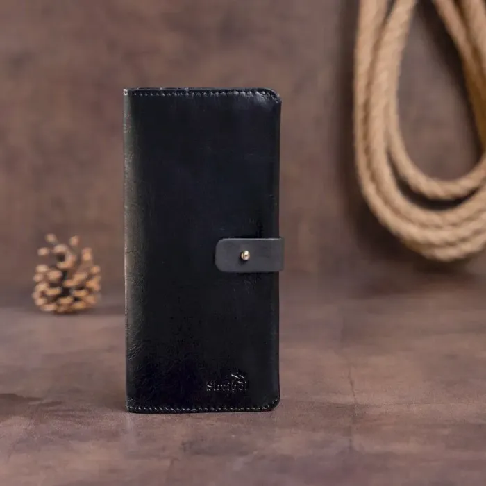 Бумажник мужской вертикальный из кожи алькор SHVIGEL 16204 Черный