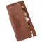Бумажник мужской вертикальный из винтажной кожи на кнопках SHVIGEL 16181 Коричневый