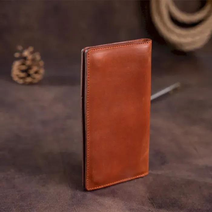 Гаманець чоловічий вертикальний матовий SHVIGEL 16199 Рудий
