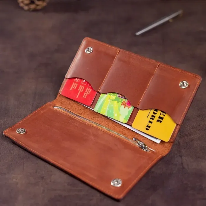 Гаманець чоловічий вертикальний матовий SHVIGEL 16199 Рудий