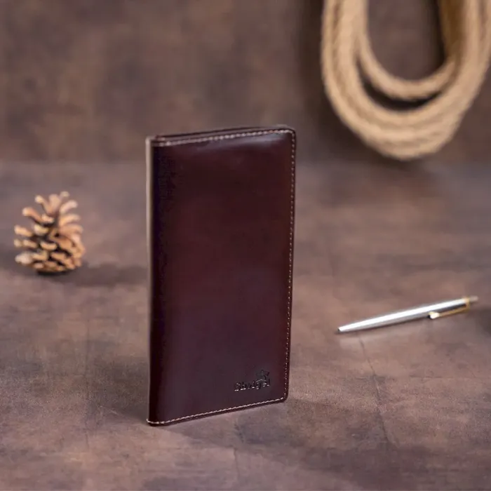 Бумажник мужской вертикальный на двух кнопках SHVIGEL 16193 Коричневый