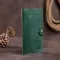 Бумажник унисекс вертикальный из винтажной кожи на кнопках SHVIGEL 16179 Зеленый