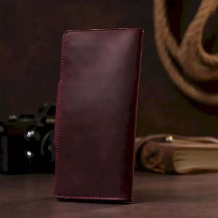 Бумажник женский из винтажной кожи SHVIGEL 16166 Бордовый