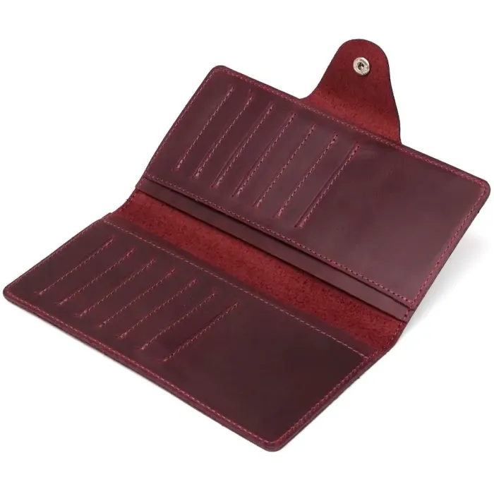 Бумажник женский из винтажной кожи SHVIGEL 16166 Бордовый