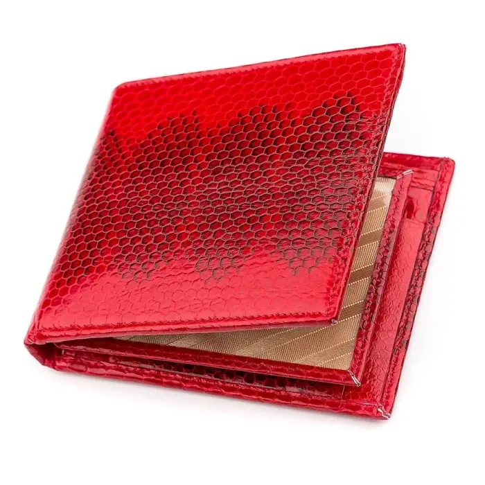 Бумажник женский SEA SNAKE LEATHER 18275 из натуральной кожи морской змеи Красный