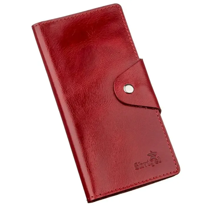 Бумажник женский вертикальный на двух кнопках SHVIGEL 16176 Красный
