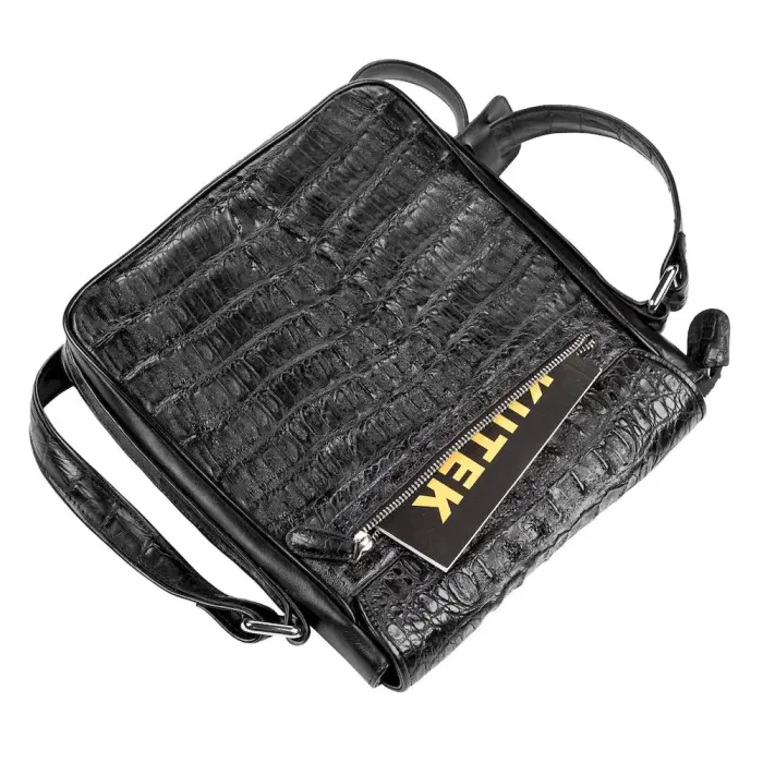 Сумка чоловіча CROCODILE LEATHER 18021 із натуральної шкіри крокодила Чорна