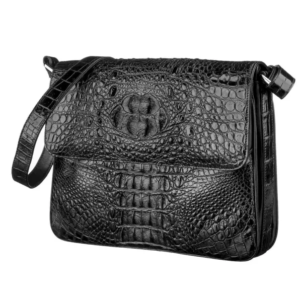 Сумка CROCODILE LEATHER 18020 із натуральної шкіри крокодила Чорна