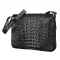 Сумка CROCODILE LEATHER 18020 із натуральної шкіри крокодила Чорна