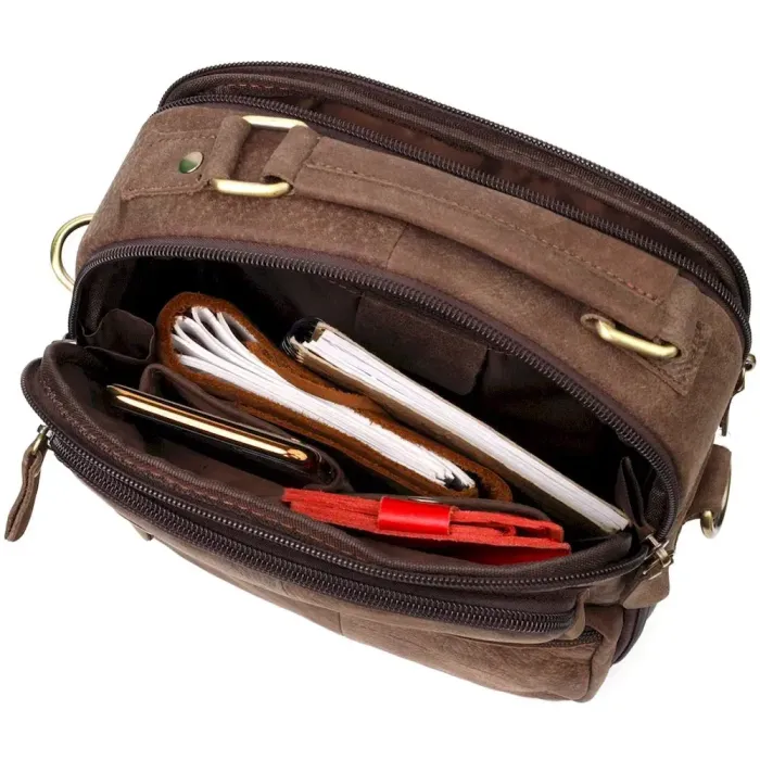 Сумка чоловіча з м'якої шкіри Vintage 22250 Коричнева