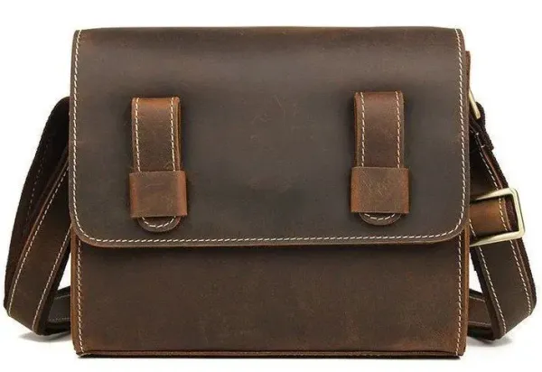 Сумка чоловіча-листоноша у вінтажній шкірі Vintage 14980 Коричнева