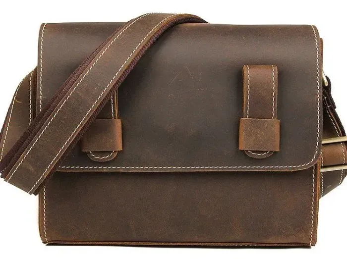 Сумка чоловіча-листоноша у вінтажній шкірі Vintage 14980 Коричнева