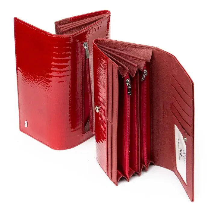 Жіночий гаманець LR шкіряний-лак Sergio Torretti W501 red