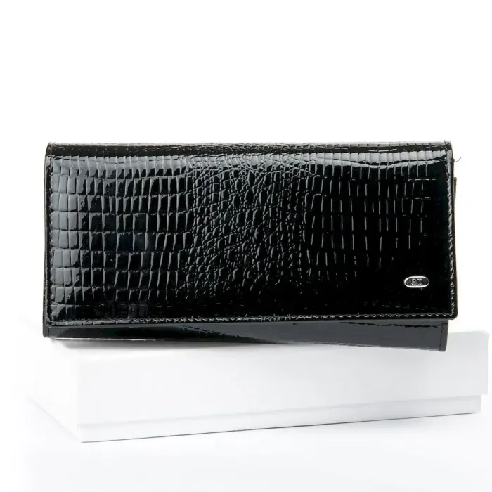 Жіночий гаманець LR шкіряний-лак Sergio Torretti W501 black