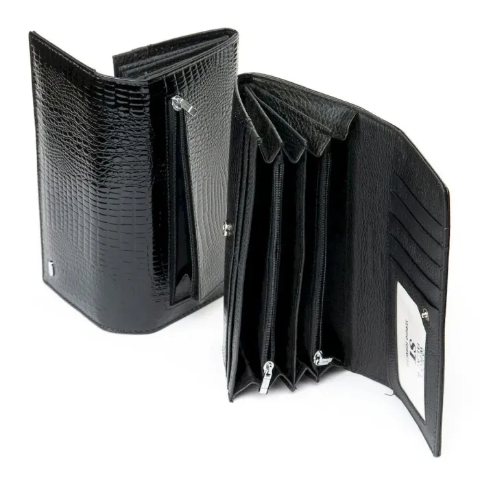 Жіночий гаманець LR шкіряний-лак Sergio Torretti W501 black