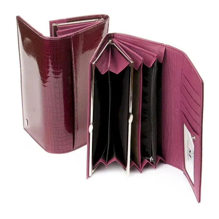 Жіночий гаманець LR шкіряний-лак Sergio Torretti W1-V violet