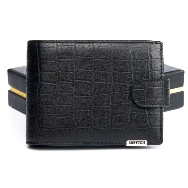 Чоловічий гаманець Crocodile шкіряний Bretton M3451 black