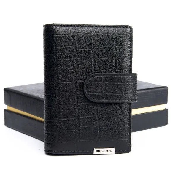 Чоловічий гаманець Crocodile шкіряний Bretton M4203 black