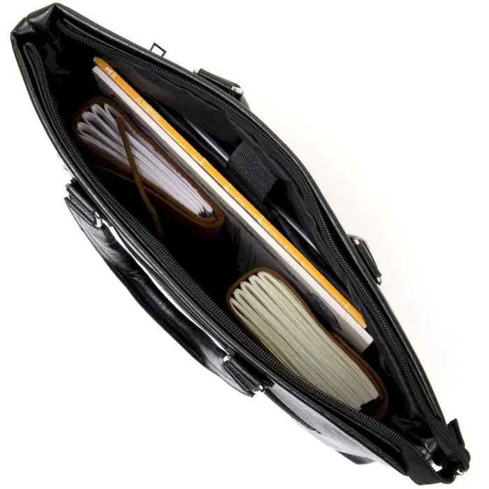 Ділова сумка шкірозамінник Vintage 20516 Чорна