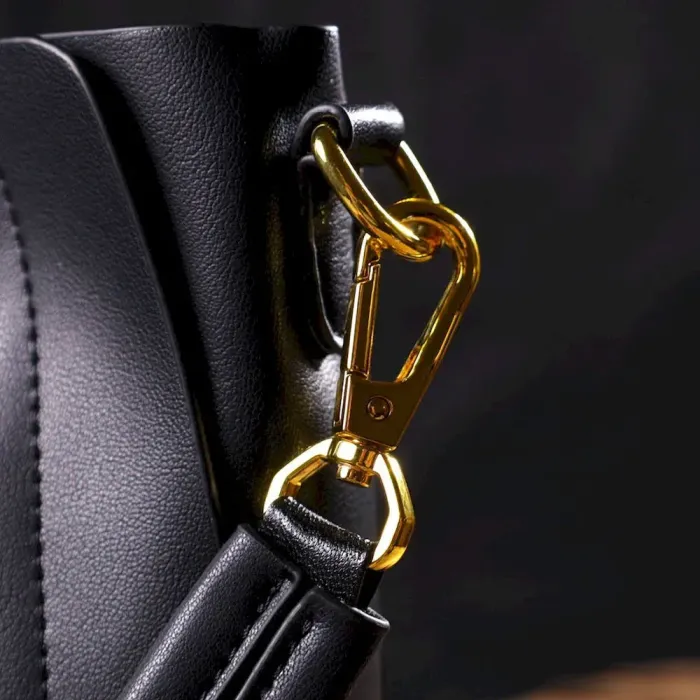 Деловая женская сумка из натуральной кожи 22109 Vintage Черная