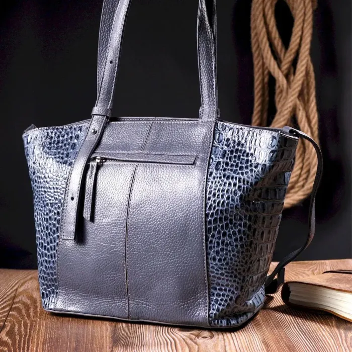 Ділова сумка KARYA 20833 шкіряна Сірий