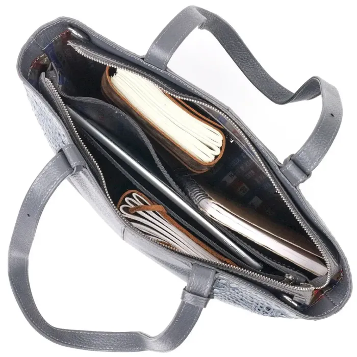 Ділова сумка KARYA 20833 шкіряна Сірий